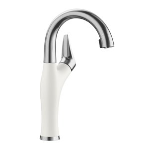 BLANCO Artona PVD Steel/white 1-handle Deck Mount Bar And Prep Handle/lever Residential Kitchen Faucet