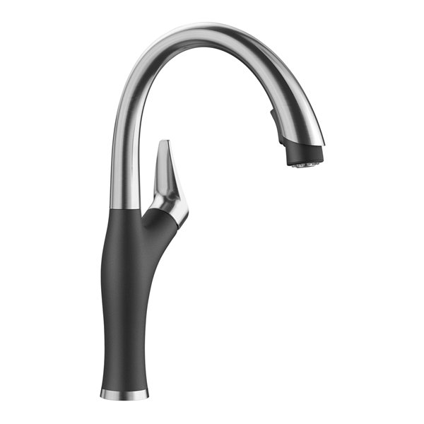 BLANCO Artona PVD Steel/anthracite 1-handle Deck Mount Pull-down Handle/lever Residential Kitchen Faucet