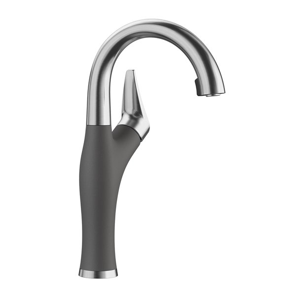 BLANCO Artona PVD Steel/cinder 1-handle Deck Mount Bar And Prep Handle/lever Residential Kitchen Faucet