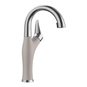 Robinet de bar et préparation Artona en acier PVD/gris béton à 1 poignée à levier pour usage résidentiel de BLANCO