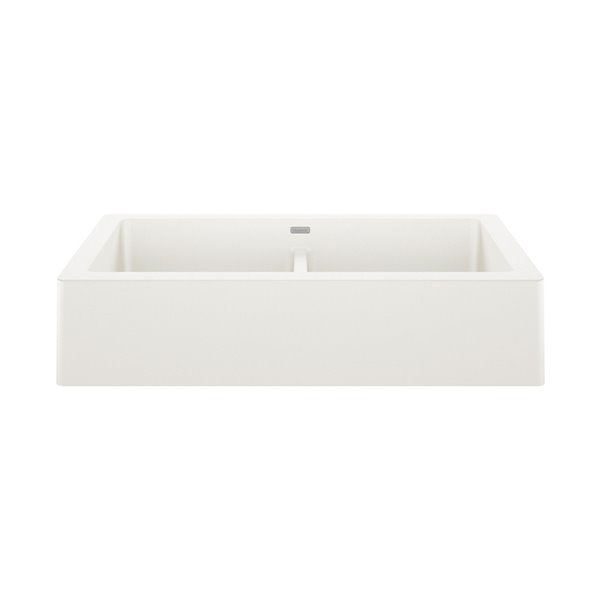 Évier de cuisine double VINTERA 33 de style campagnard ou à tablier de BLANCO 33 po x 19 po blanc mat