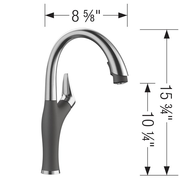 BLANCO Artona PVD Steel/cinder 1-handle Deck Mount Pull-down Handle/lever Residential Kitchen Faucet