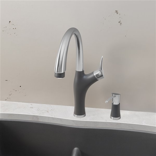 BLANCO Artona PVD Steel/cinder 1-handle Deck Mount Pull-down Handle/lever Residential Kitchen Faucet