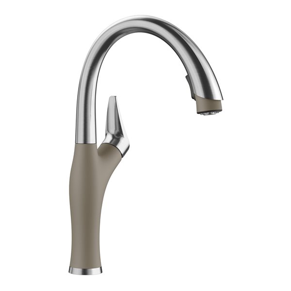 BLANCO ARTONA PVD Steel/truffle 1-handle Deck Mount Pull-down Handle/lever Residential Kitchen Faucet