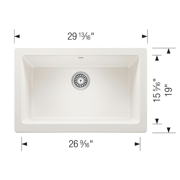 Évier de cuisine Vintera à cuve simple de style campagnard ou à tablier de BLANCO, 30 po x 19 po, blanc