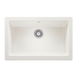 Évier de cuisine Vintera à cuve simple de style campagnard ou à tablier de BLANCO, 30 po x 19 po, blanc