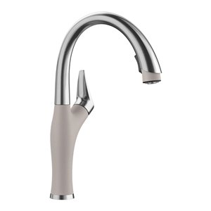 Robinet de cuisine Artona en acier PVD/gris béton à 1 poignée à levier pour usage résidentiel de BLANCO