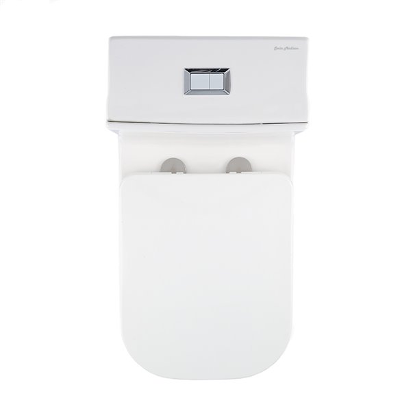 Toilette Concorde carrée à double chasse hauteur ergonomique en blanc brillant plomberie brute de 12 po par Swiss Madison