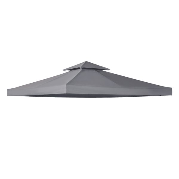 Outsunny Grey 10-ft x 10-ft Gazebo Replacement Canopy Top