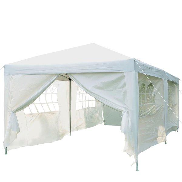 Outsunny 19.6-ft Rectangle White Pop-Up Party Canopy