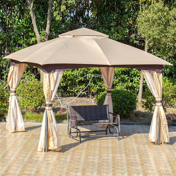 Essential Garden Terrace Gazebo 12 X10 With Netting - Garden Design Ideas