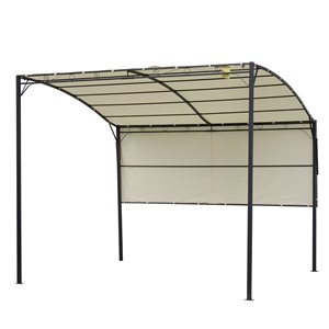 Outsunny The Arbor White Metal Rectangle Grill Gazebo with Polyester Roof - 8.2-ft x 9.8-ft