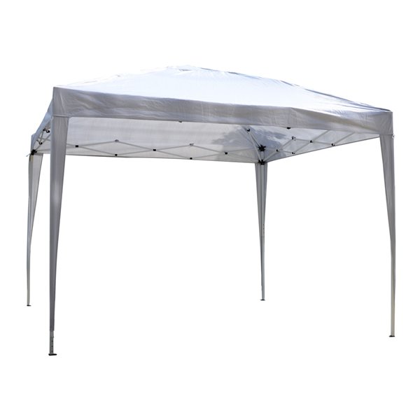 Outsunny 9.8-ft Square White Folding Pop-Up Canopy