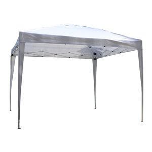 Outsunny 9.8-ft Square White Folding Pop-Up Canopy