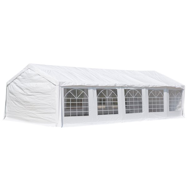 Outsunny 19.6-ft Rectangle White Party Canopy 100110-047W | RONA