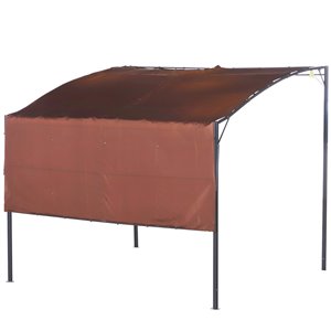 Outsunny The Arbor Brown Metal Rectangle Grill Gazebo with Polyester Roof - 9.8-ft x 8.2-ft