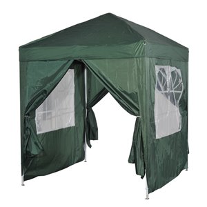 Outsunny 6.5-ft Square Green Pop-Up Canopy