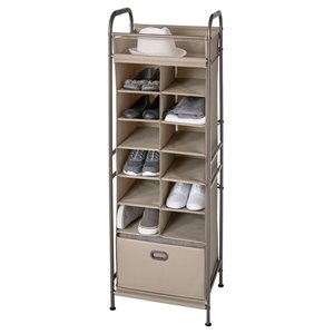 Rangement vertical pour chaussures en tissu Neatfreak, 12 paires, pierre