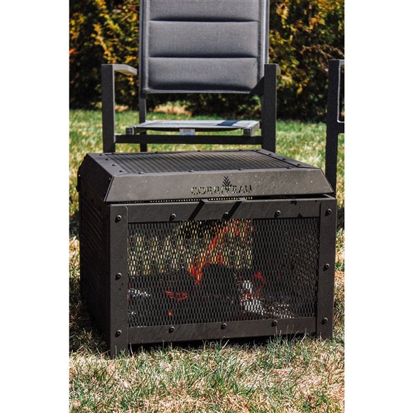 F. Corriveau International Outdoor Furniture Black Steel Outdoor Wood-burning Fireplace - #3