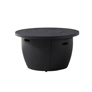 Ove Decors Vanessa 42.01-in 50,000-BTU Dark Charcoal Tabletop Stone Natural Gas Fire Table