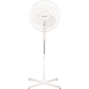 Ventilateur sur pied oscillant, intérieur, 3 vitesses, blanc, 16 po, par Forest Air