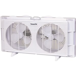 Ventilateur intérieur double pour fenêtre, blanc, 3 vitesses, 7 po, par Forest Air