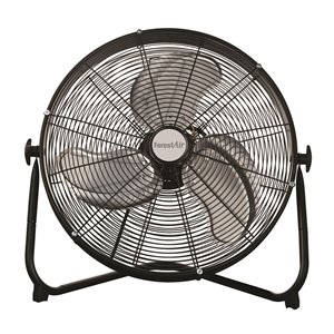 Ventilateur intérieur à haute vitesse, noir, 3 vitesses, 20 po, par Forest Air