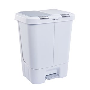 Step N' Sort 40-L White Plastic Trash and Recycling Bin With Lids Included