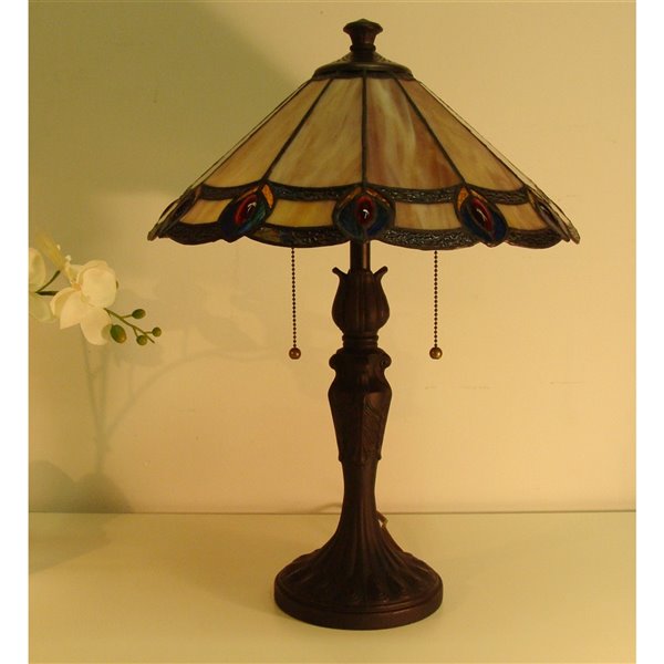 Engraved Lamp Stand with Cartouches and Medallions