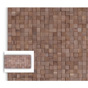 Planche décorative teinte en mosaïque Échiquier de Timberwall, 1/4 po x 8 po, chêne blanc