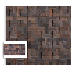Planche décorative teinte en mosaïque Tressage de Timberwall, 1/4 po x 12 po, chêne gris