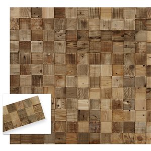 Planche décorative en pin recyclé Cubes de Timberwall, 1/2 po x 8 po