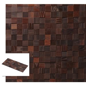 Planche décorative teinte en mosaïque Échiquier de Timberwall, 1/4 po x 12 po, brun cendré