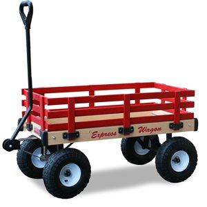 Chariot robuste 2 places pour enfants 20 po x 38 po en bois et acier par Millside