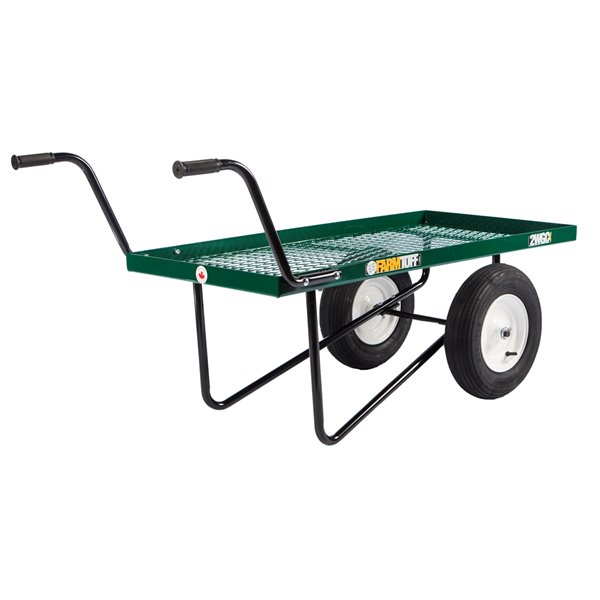 Image of Millside | Green Steel 24-In X 48-In Garden Cart With Steel Handle And 2-Wheel Pneumatic | Rona