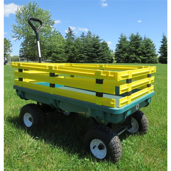 Millside Heavy-Duty Green and Yellow 20-in x 38-in Wagon