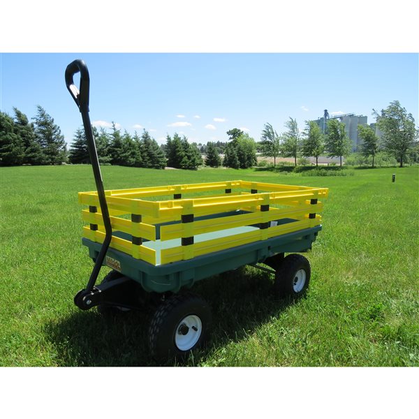 Millside Heavy-Duty Green and Yellow 20-in x 38-in Wagon