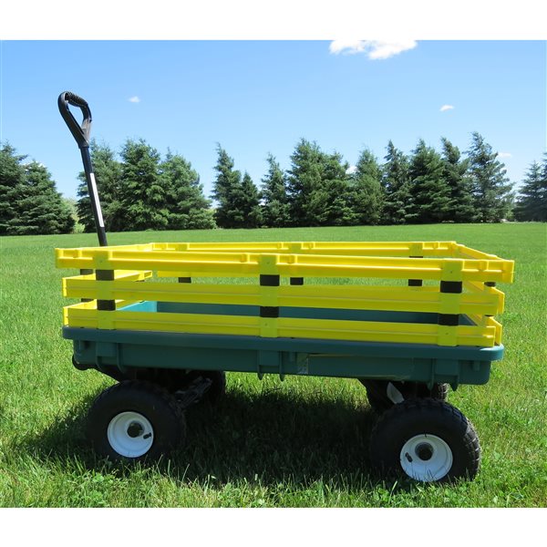 Millside Heavy-Duty Green and Yellow 20-in x 38-in Wagon