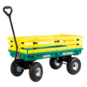 Millside Heavy-Duty Green and Yellow 20-in x 38-in Wagon
