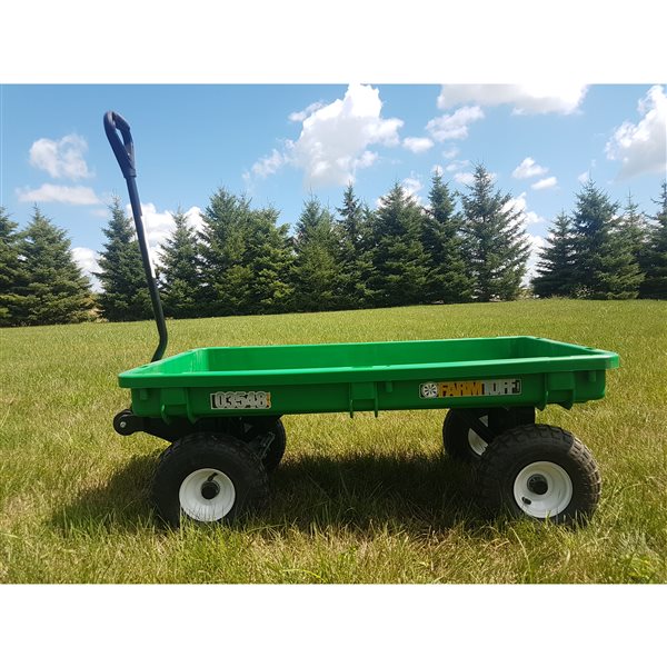 Millside Green Plastic 20-in x 38-in Deck Wagon with Steel Handle and Flat-Free 4-Wheel