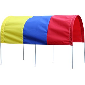Auvent bleu, jaune et rouge pour chariot de 20 po x 38 po par Millside