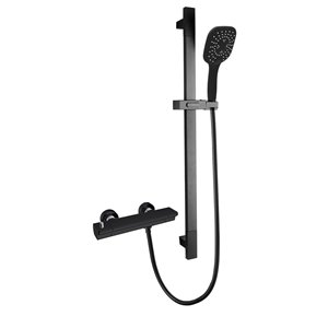 Système de douche avec barre ajustable Brayden par Jade Bath, noir mat
