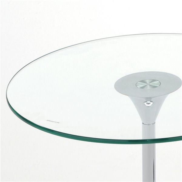 !nspire Glass Accent Table Set With Chrome Base - 2-Pieces