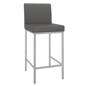 !nspire Grey Counter Height (22-in to 26-in) Upholstered Bar Stool - 2-Pack