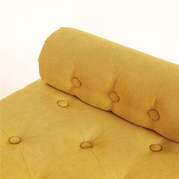 !nspire Modern Mustard Polyester Rectangle Integrated Storage Ottoman