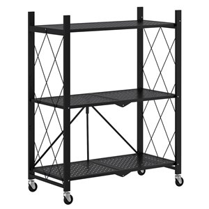 WHI 27.95-in D x 13.39-in W x 35.43-in H 3-tier Metal Utility Shelf