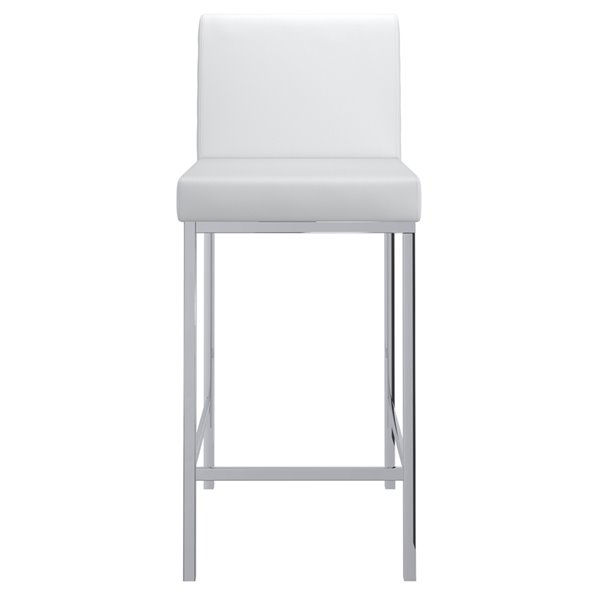 !nspire White Counter Height (22-in to 26-in) Upholstered Bar Stool - 2-Pack