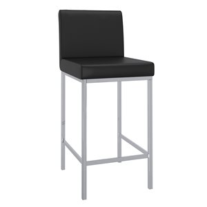 !nspire Black Counter Height (22-in to 26-in) Upholstered Bar Stool - 2-Pack