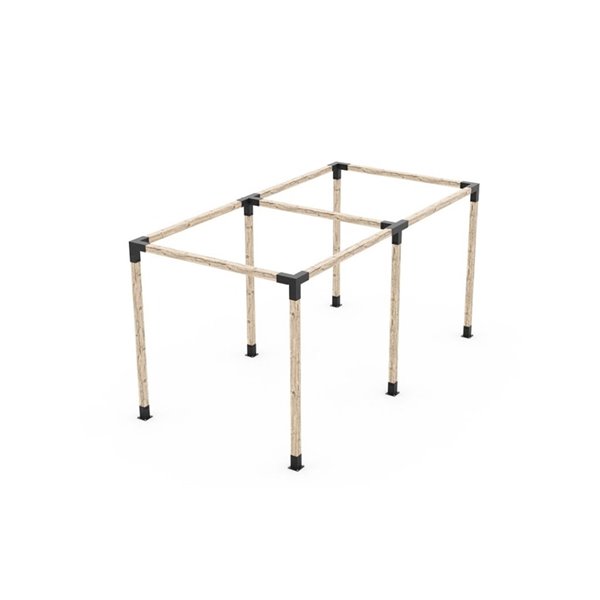 Ensemble de supports en métal noir à pergola auto-portée pour poteau de bois 4 x 4 par Toja Grid