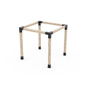 Ensemble de supports à pergola auto-portée en métal noir pour poteau de bois 6 x 6 par Toja Grid